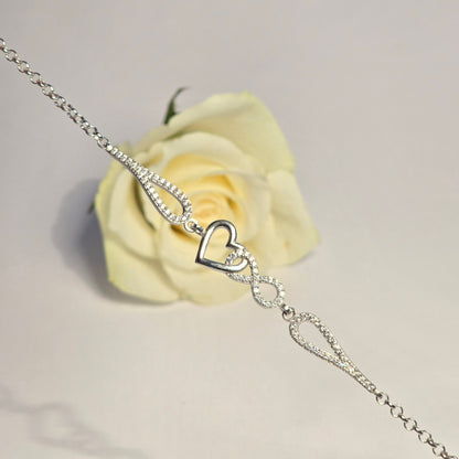 Armband Infinity mit Herzen Silber 925