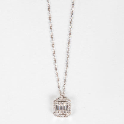 Halskette quadratisches Ornament Silber 925