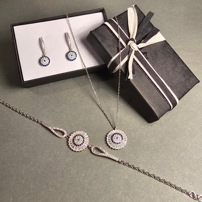 Schmuckset Engelsauge-Rosette Silber 925