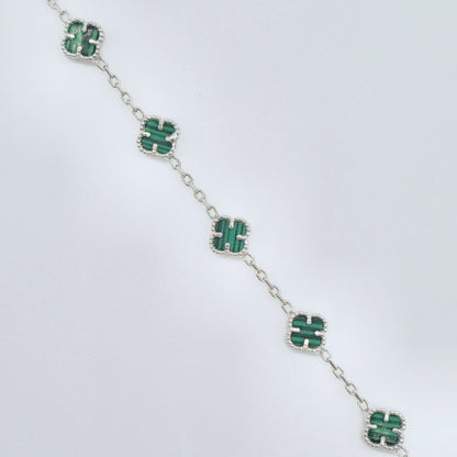 Schmuckset Kleeblatt Smaragdgrün 3-teilig Silber 925