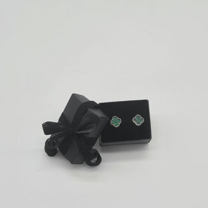 Ohrstecker Smaragdklee Silber 925