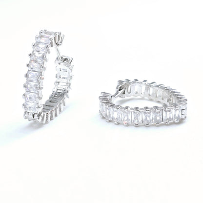 Ohrringe Strass Creolen Herz klein Silber 925