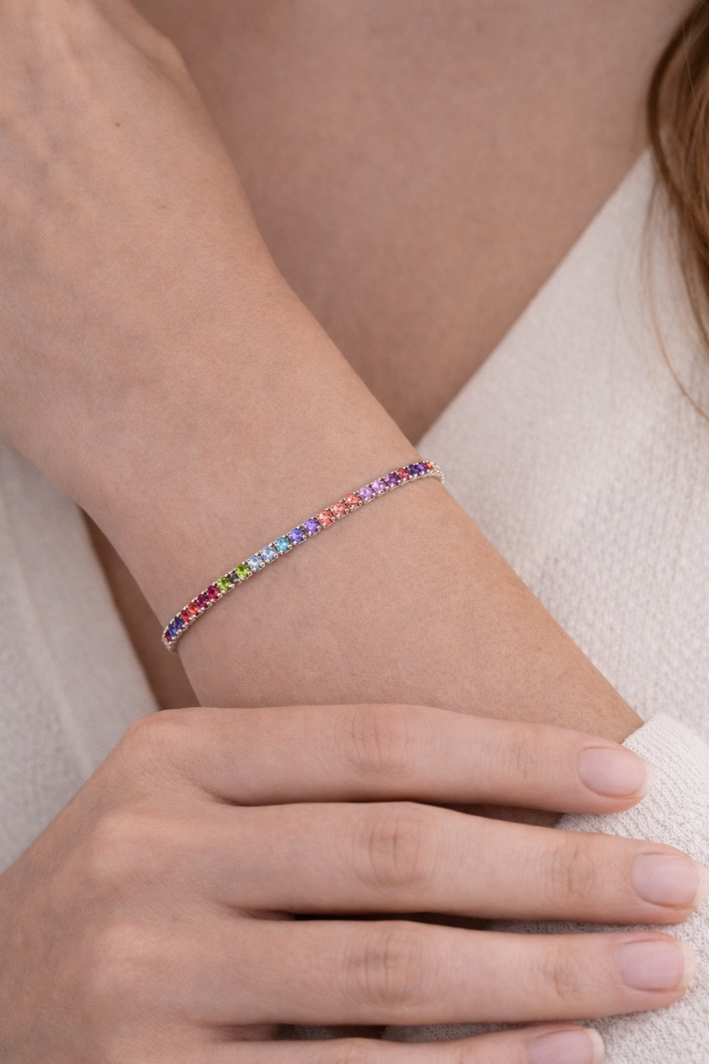 Armband ZIRKONIA mehrfarbig Silber 925