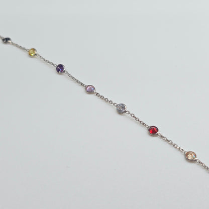 Armband Zirkonia bunt Silber 925