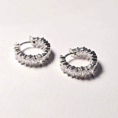 Ohrringe Strass Creolen Rund Silber 925er