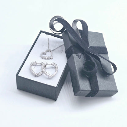 Schmuckset Herz Zirkonia Silber 925
