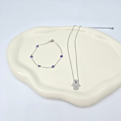 Schmuckset Nazar  Fatimas Hand Silber 925