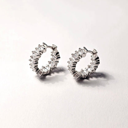 Ohrringe Strass Creolen Rund Silber 925er