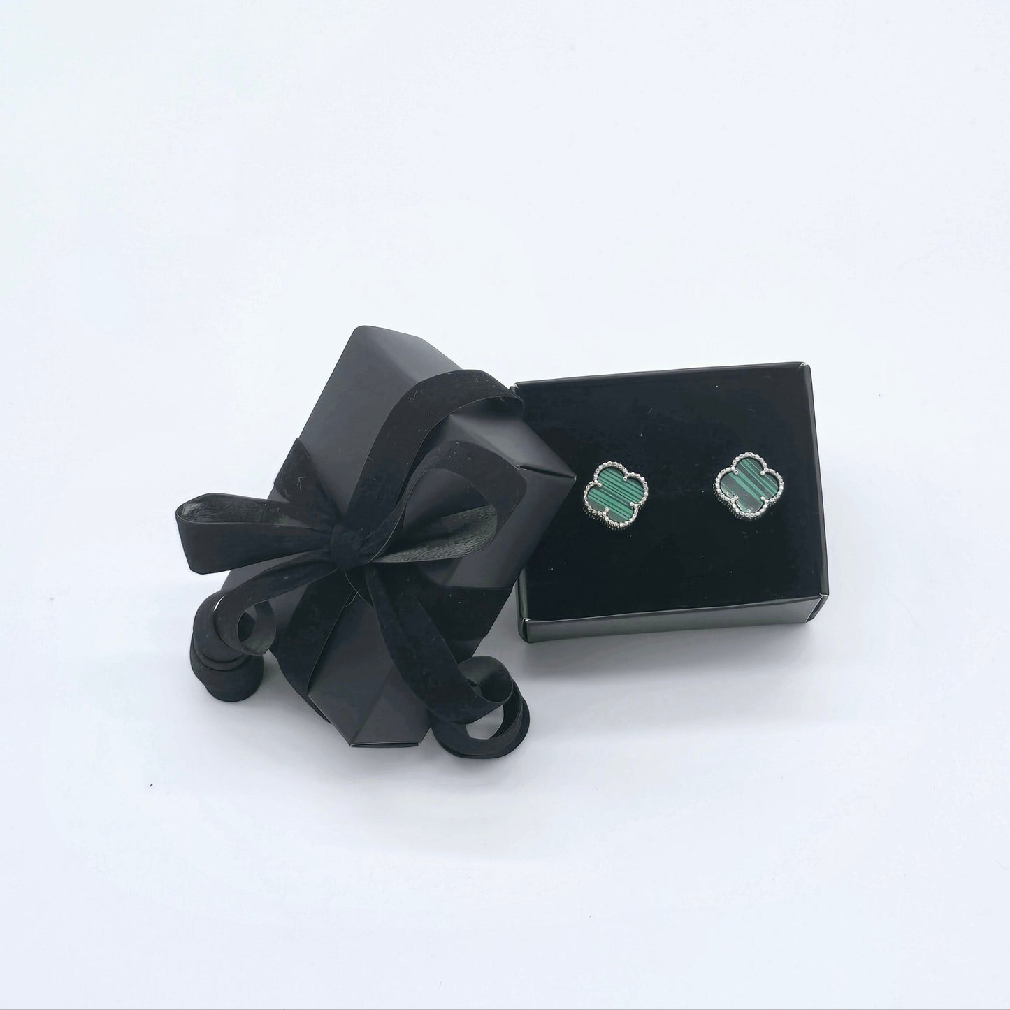 Ohrstecker Smaragdklee  groß Silber 925