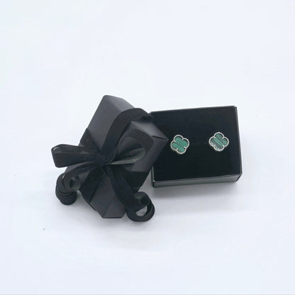 Ohrstecker Smaragdklee  groß Silber 925