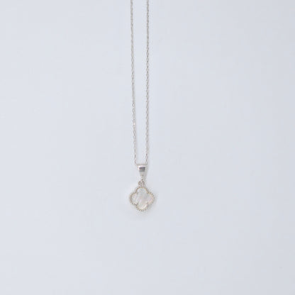 Schmuckset Kleeblatt Weiß Silber 925