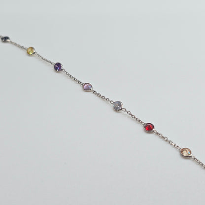 Armband Zirkonia bunt Silber 925