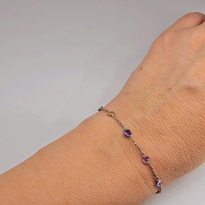 Armband Zirkonia bunt Silber 925